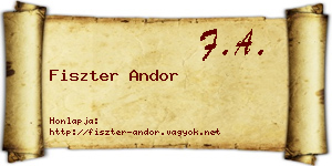 Fiszter Andor névjegykártya