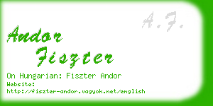 andor fiszter business card